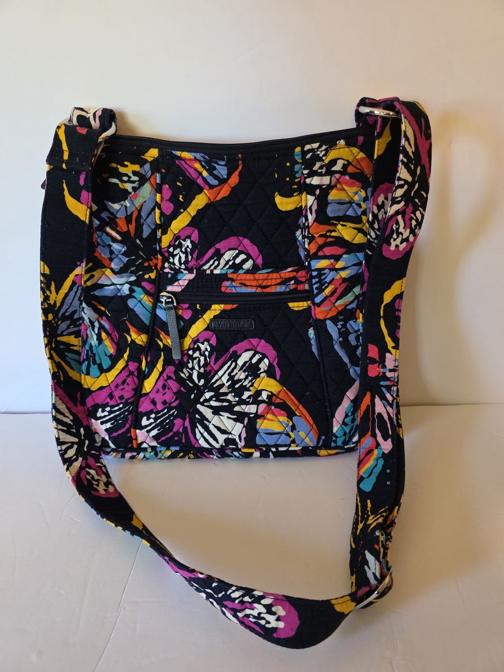 Vera Bradley Black Floral Quilted Crossbody Bag
